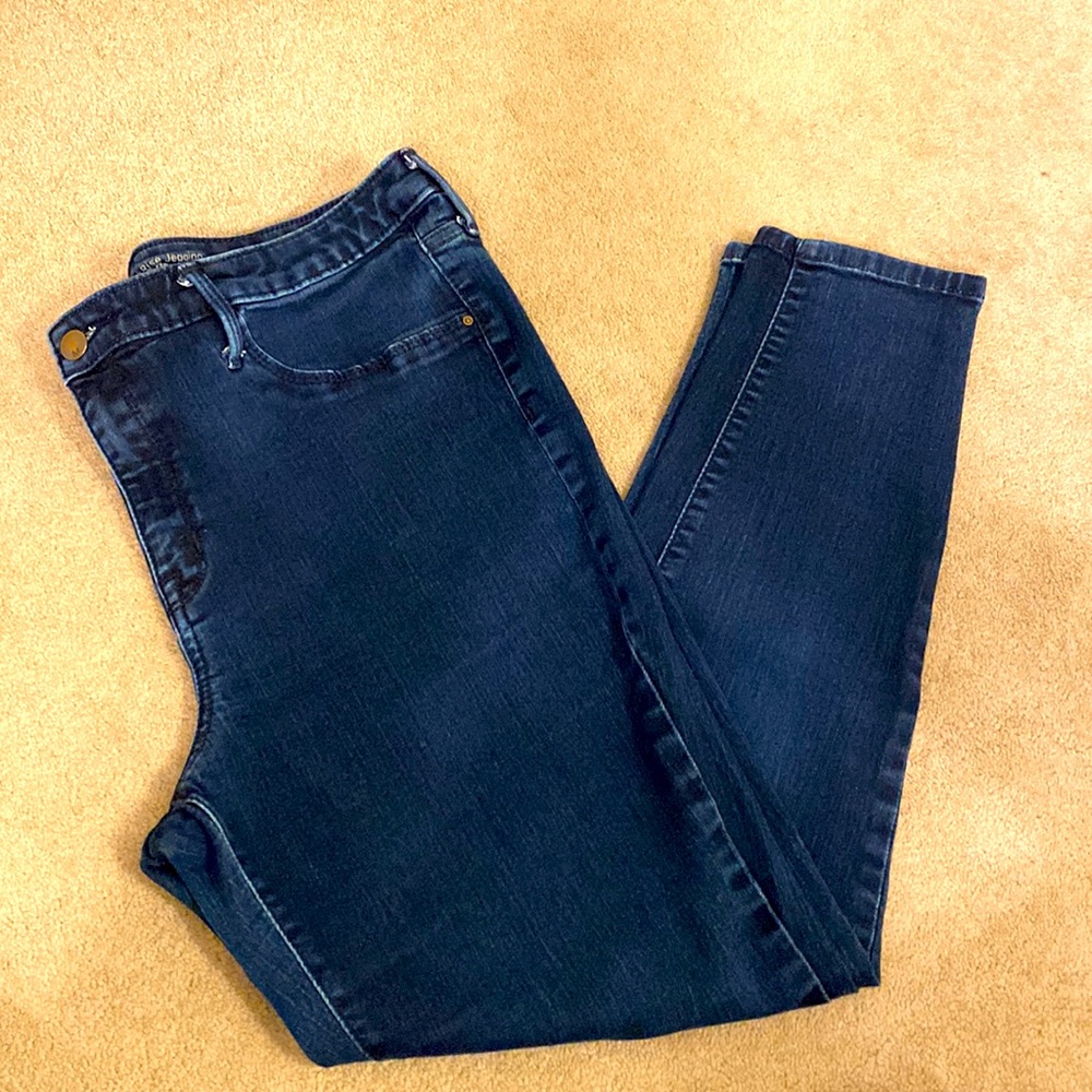 Mossimo High Rise Jegging-Size16/33R-EUC-Dark Blue Denim-Power Stretch